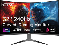 32 Inch 240Hz Curved Gaming Monitor, 2K 1440P Computer PC Monitor with 1000R 1Ms