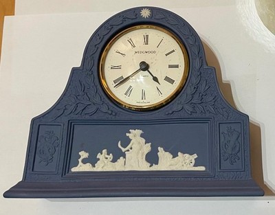 WEDGWOOD KERAMIK UHR PORTLAND BLAU JASPERWARE WEDGEWOOD JASPIS WARE KAMINS