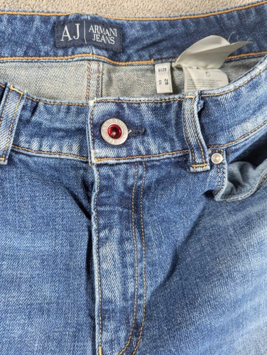 Armani Jeans donna 29 blu denim cotone lavaggio medio gamba dritta vita media - Foto 7 di 16