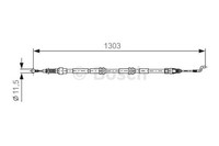 2X Bosch Handbremsseil Bremsseil Hinten Rechts + Links Vw Transporter T5