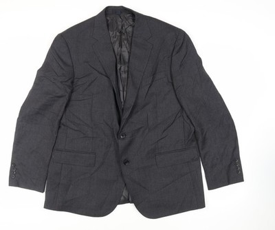 Marks and Spencer Herren Sakko Anzugjacke Grau Wolle Größe 44 Regular