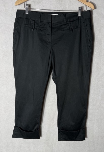 Ladies 12 Country Road Cropped Pants Black Pockets