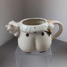 VTG Shawnee Pottery Pig Pitcher Kitschy Smiling Face Figural Farmhouse Planter