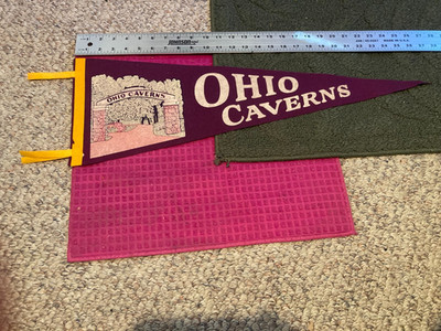 Vintage - Souvenir Pennant WEST LIBERTY Ohio OH Caverns  ENTRANCE - FAST SHIPPER