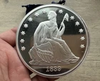 1 lb Cu Silver Plated Copper 1839 Seated Liberty Proof