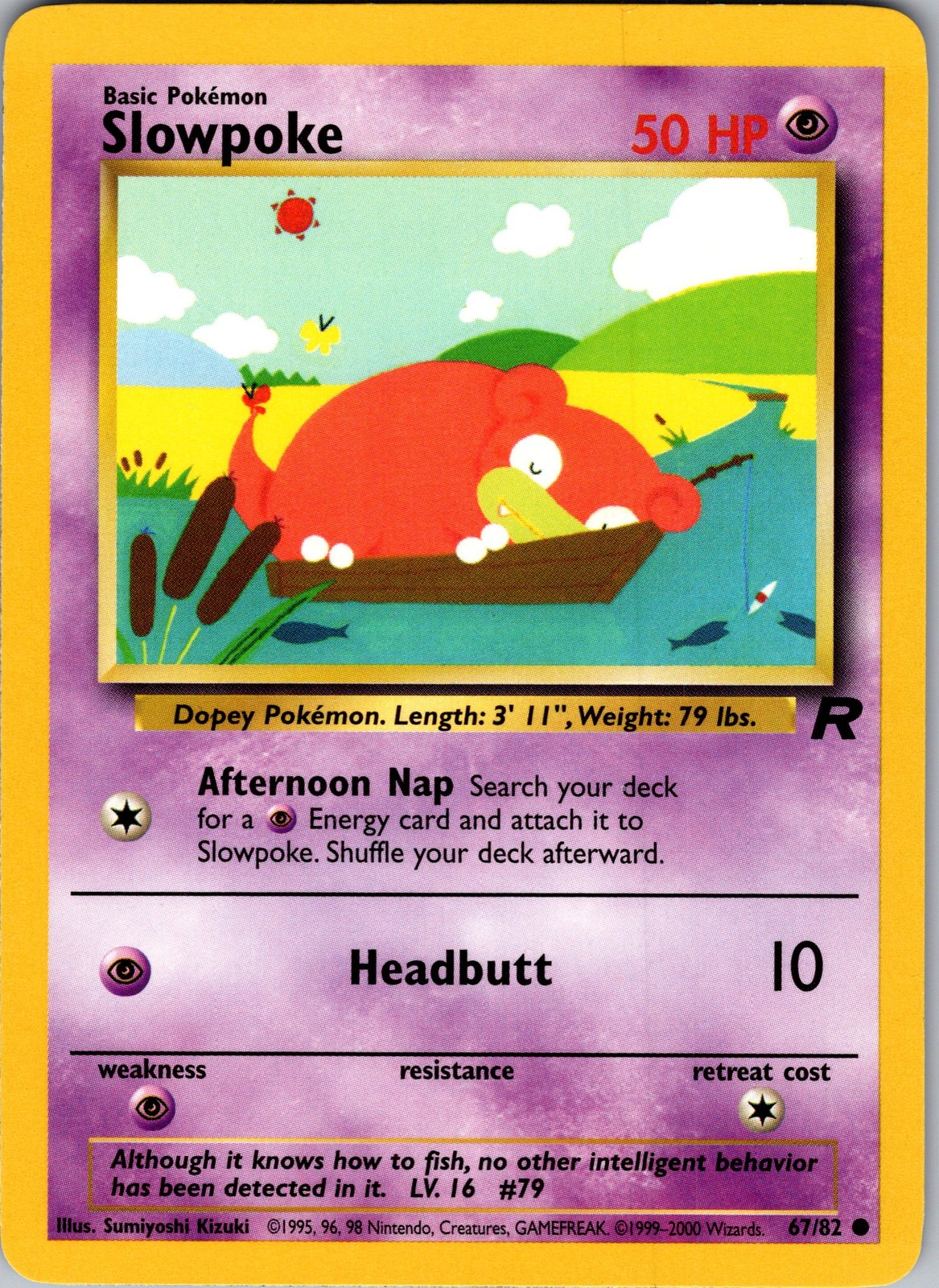 Slowpoke Team Rocket Common NM Pokemon 67/82 Unlimited