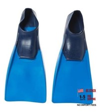 Adult-Kids Swim Fins for Pool Lap Swimming - Long M 8-9 / W 9-10 Blue-Navy