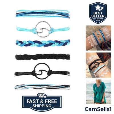String Bracelets for Women Boho Wave Surfer Beach Wear Cute Bracelets Set Sum...