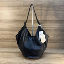 VIOLA CASTELLANI Made in Italy Hobo Bag &  pouch Leather Black