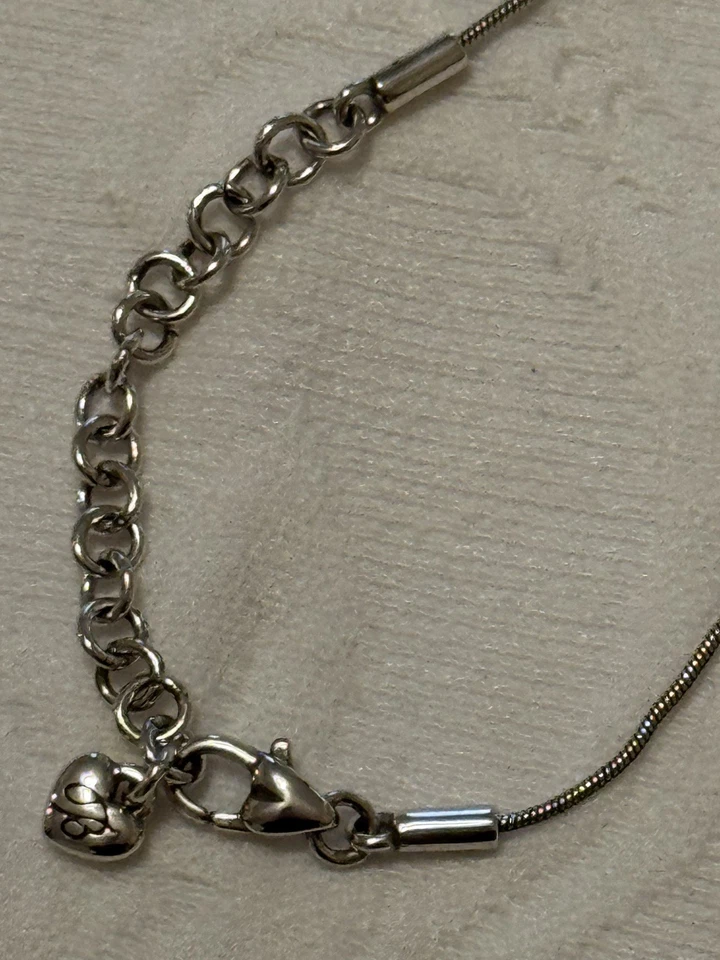 Brighton Bejeweled Colorful Silver Pendant Necklace & Earrings, Pre-owned - Image 3 of 4