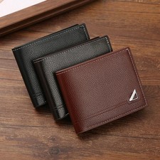 New in 1pc Men's Wallet Short Money Clip Business Casual Horizontal PU Leather C