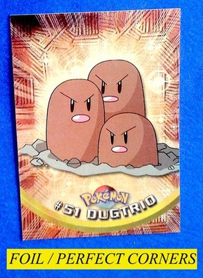 1999 TOPPS POKEMON DUGTRIO #51 FOIL TV ANIMATION EDT ORIGINAL