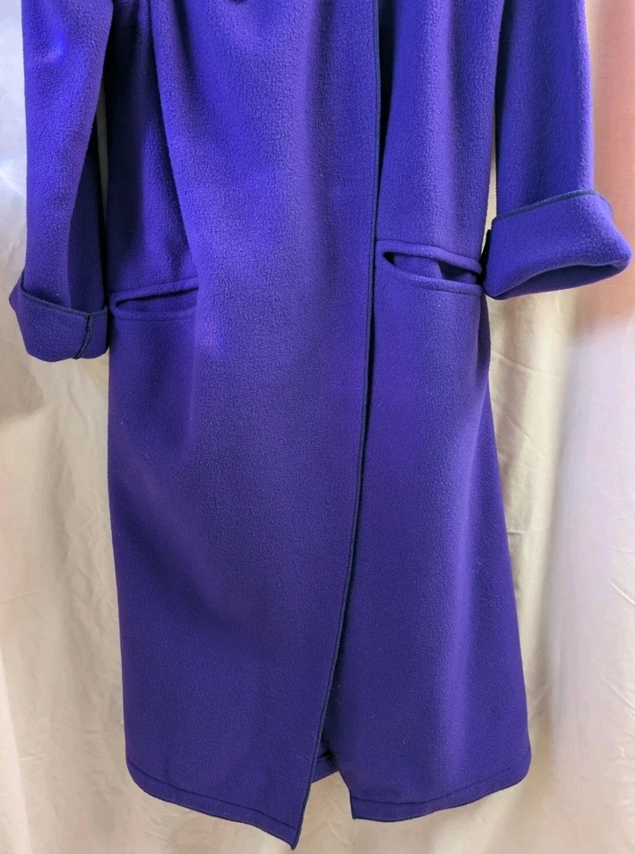 Abrigo largo de vellón púrpura MARALYCE FERREE hecho en Scarborough, Maine Lagenlook Foto 2 de 4