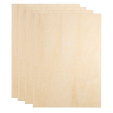 4pcs 3mm Basswood Plywood Sheets 12"x9"x1/8" Plywood Boards Craft Wood Sheet
