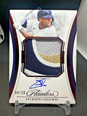 #ad 2025 Panini Flawless JACKSON CHOURIO Ruby Patch Auto 4 20 4 COLOR #FPA JC $199.99