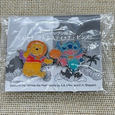 Disney JAPAN Pin 7 ELEVEN Japan LE Pooh & Stitch Halloween Not For Sale