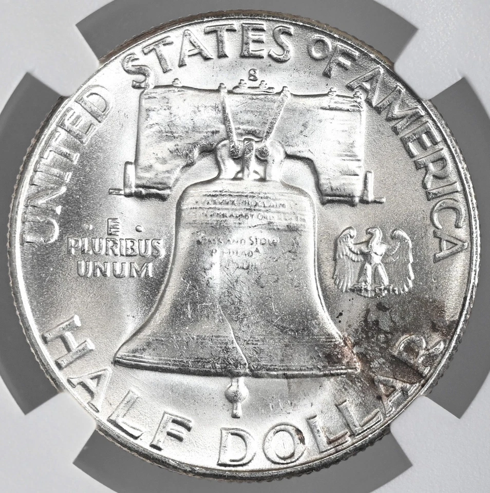 1952-S  50C FRANKLIN SILVER HALF DOLLAR  NGC MS64 #8164557-031 - TONING SPOTS - Image 3 of 4