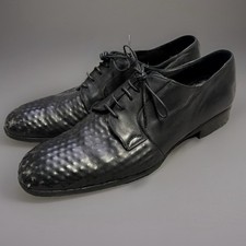 Alexander McQueen Scarpa Pelle Shelton Dyed Black Oxford Shoes Men’s Size 12