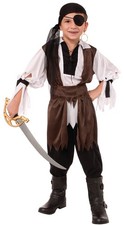 Rubies Kids Large Tattered Caribbean Pirate Costume With Scarf Shirt Belt