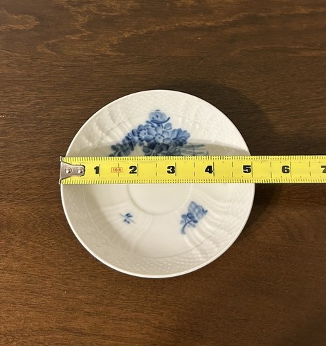 Royal Copenhagen Blue Floral Porcelain Fluted Demi Tea Cup & Saucer 10/1549 - Picture 12 of 13