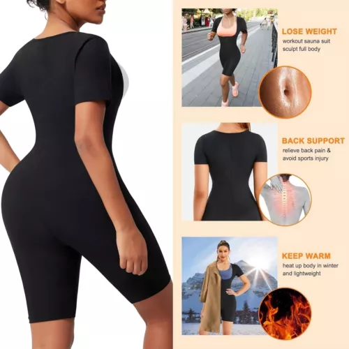 Frauen Schwitz Sauna Anzüge Taillentrainer 3 in 1 Thermo Body Suit Shaper Training USA - Bild 7 von 14