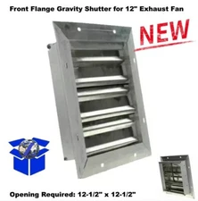 Gravity Shutter for 12" Exhaust Fan Wall Mount Front Flange Workshop Garage
