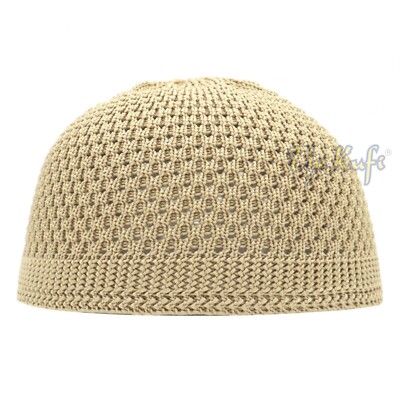 Small Black Open-Weave Kufi Hat - Stretchy Nylon Skull Cap Beanie For Teens & Kids