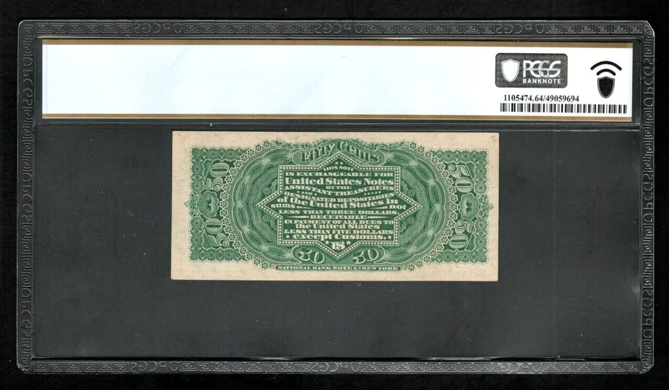 FR1374 50c Fourth Issue US FRACTIONAL CURRENCY - PCGS 64 Choice Unc - P4 - Image 2 of 2