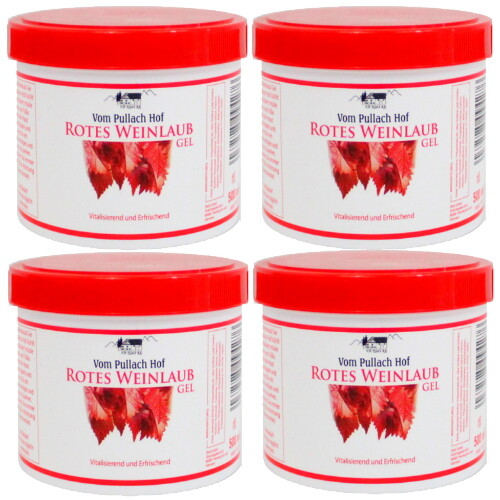 Rotes Weinlaub Gel Hautpflege Pullach Hof Lotion Balsam Creme 500ml 4er Pack