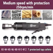 250RPM Pneumatic Gun Type Drill Air Drilling Tapping Machine & 7* Chucks M3-12