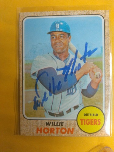 1968 Topps Willie Horton Autographed baseball card With COA. Ex-Nm - Picture 2 of 4