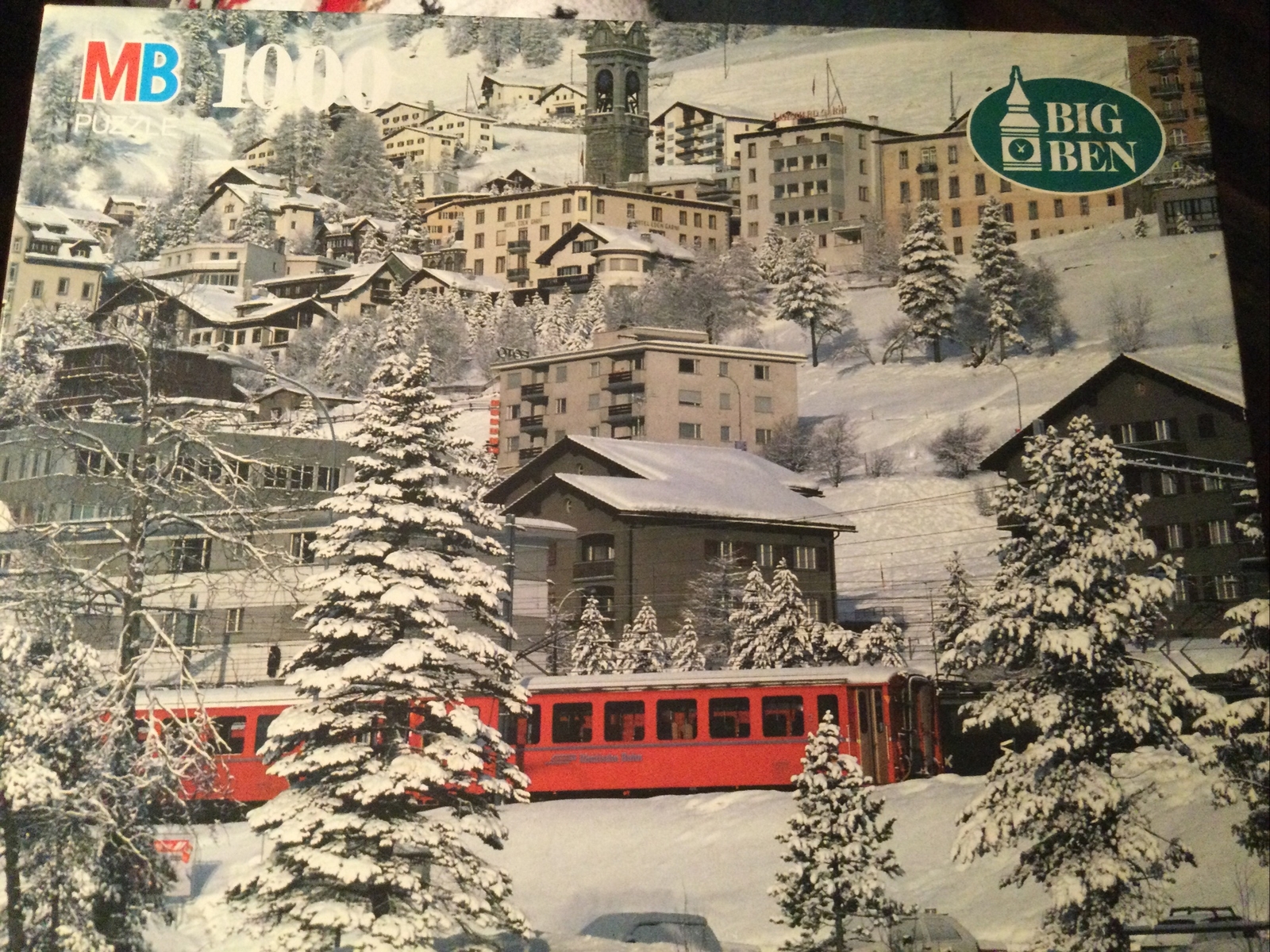 VNTG St. Moritz Station Switzerland 1000 Pc Jigsaw Puzzle By MB COMPLETE