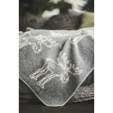 Blanket Throw Bed Sofa Fleece Cozy Plaid Soft Warm Wool 130x200cm Elk gray
