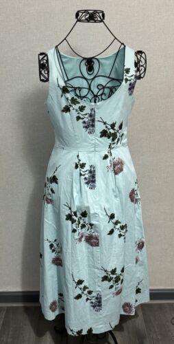 Oasis Natural History Museum Print Midi Dress Last Size 12 Floral Blue Pattern - Picture 3 of 12