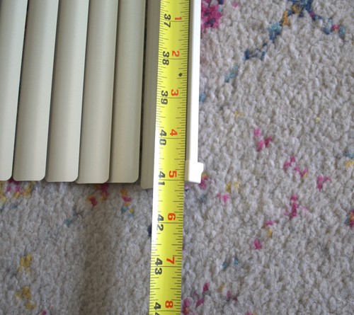 Graber 1" aluminum mini blinds with cord, 41-3/4 x 56-1/2, Shimmery Ivory, NEW - Picture 9 of 13