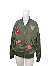 Ci Sono Originals Womens Khaki Varsity Jacket Size Small 8-10 Coat Eu38 Vintage