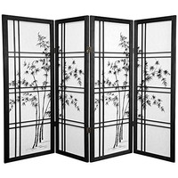 Oriental Furniture 4 Ft. Tall Bamboo Tree Shoji Screen - Black - 4 Panels, New, on sale Oriental Furniture 4 Ft. Tall Bamboo Tree Shoji Screen - Black - 4 Panels, New, on sale