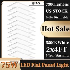 2x4 FT LED Flat Panel Troffer Light, 75W Recessed Back-Lit Drop Ceiling Lights