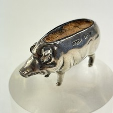 Antikes massives Silber Schwein Nadelkissen Adie & Lovekin um 1905 4,5 cm