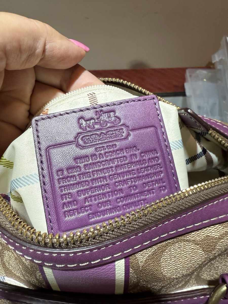 COACH 1941 パープル ベスト　0 Coach EST 1941 Purple Satchel Womens Signature Canvas Bag | eBay
