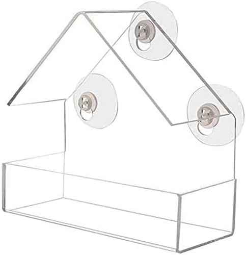 Window House Feeder with Extra Strong Suction Cups Clear Seed Holder for outside - Bild 2 von 7