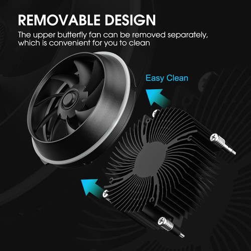 Vetroo Eclipse Low-Profile ARGB CPU Cooler 90mm 4 Pin PWM Fan for Intel LGA 1700 - Imagen 5 de 10