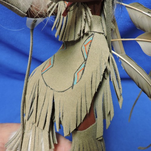 Vintage Native American Kachina Grey Fancy Dancer Signed - Picture 11 of 24