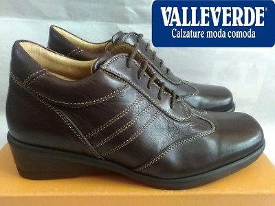 VALLEVERDE SNEAKERS DAMENSCHUH FUSSBETT NAPPALEDER GR.MORO ITALY NR. 36 NEU