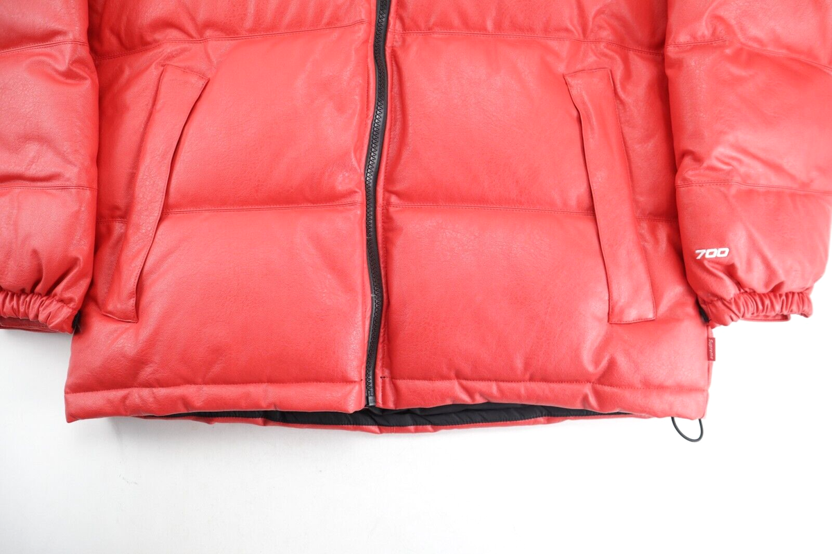 SUPREME X THE NORTH FACE LEATHER NUPTSE JACKET RED FW17 SIZE SUPREME X THE NORTH FACE LEATHER NUPTSE JACKET RED FW17 SIZE