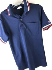 Vtg Polo Shirt Jersey  M Teamwork Athletic Apparel Blue Red white USA Patriotic