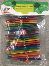Beakaroos Quality Bird Toys Colorful Popsicle Stick 1001 Mini Stick - Five Pack