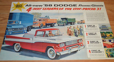 1958 Dodge Truck Pickup Original Vintage Large Advertisement Ad 58 Commercial