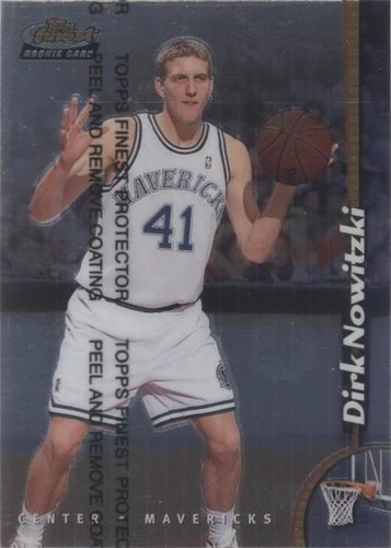 1998-99 Topps Finest Dirk Nowitzki Refractor RC No Peel #234 PSA 9