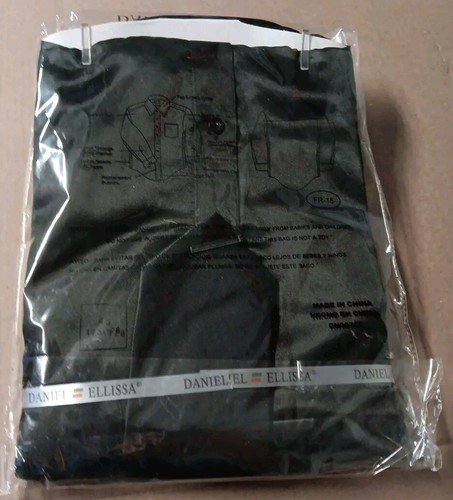 NEW Daniel Ellissa Men's Black Dress Shirt w/ Tie Long Sleeve Mens 17.5/34-35 - Picture 6 of 6